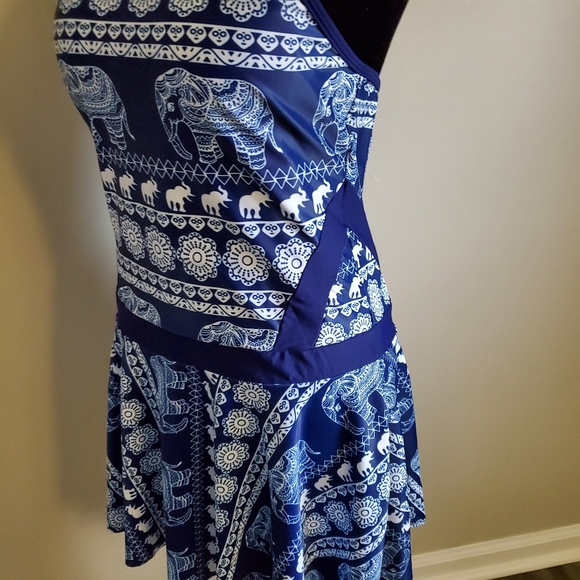 Swim Dress - Blue Elephants - Picture 3 of 7